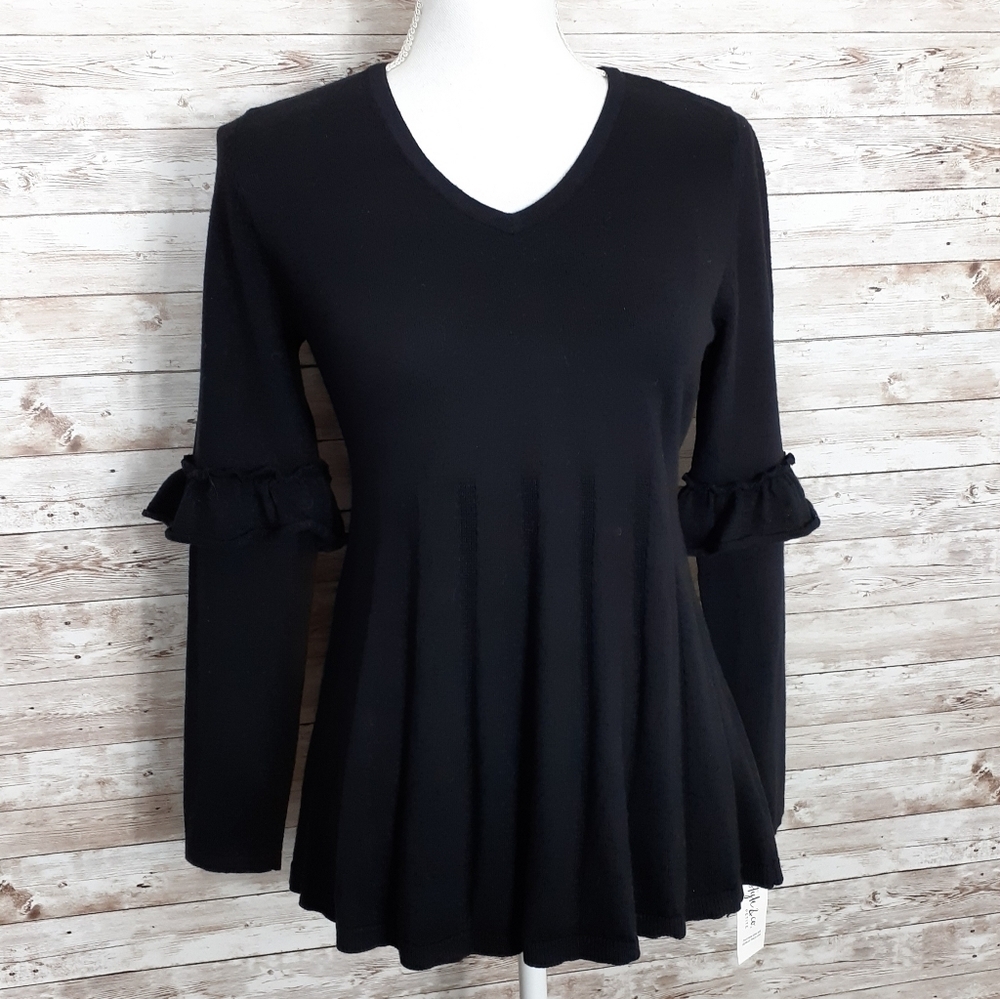 Style & Co Black Peplum Style Sweater 289